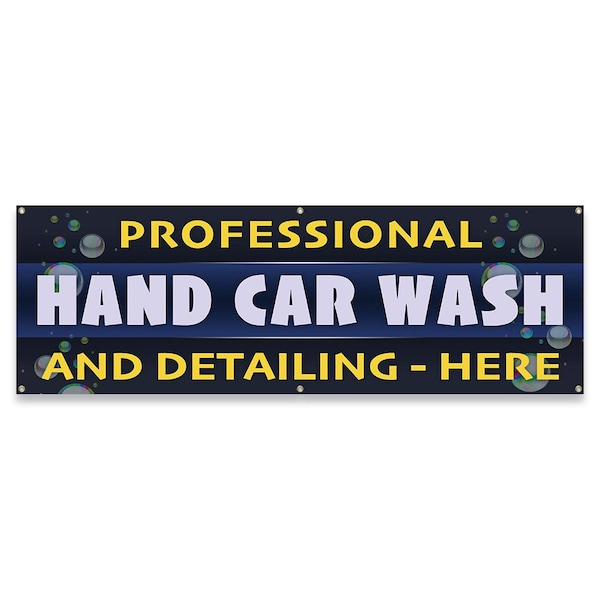 Professional Car Wash and Detailing Here Banner Concession Stand Food Truck Single Sided